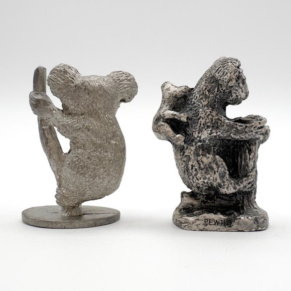 Lot of Two Pewter Koala Figurines Michael Ricker and Spoontiques Vintage 70s 80s - Picture 6 of 13